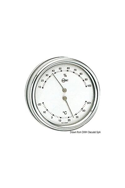 TNG Outdoor Barigo Orion Thermo/Hygrometer with Black Dial, Clip Base Mount, Modern Design, Ideal for Boats