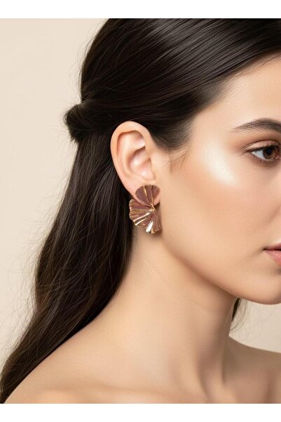 Toka Delisi Women's Trend Modern Line Cinnamon Colored Earrings