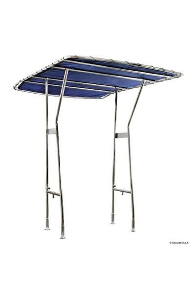TNG Outdoor T-Top Sun Umbrella, AISI 316 Stainless Steel, 35 mm Tube, Adjustable 500–1400 mm, Blue Fabric