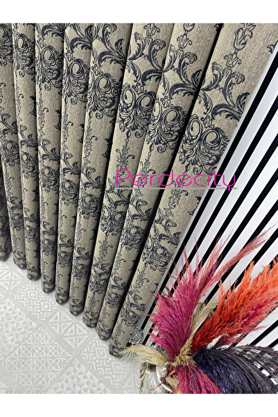 PERDECITY Dubai Bohemian Style Patterned Navy Blue Background Curtain 1X3 Tight Pleats Cannot Be Ironed (Single Panel)