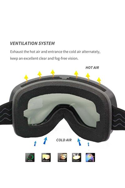 Generic OTG Frameless Ski/Snowboard Goggles - Spherical Anti-Fog Interchangeable Lens UV400