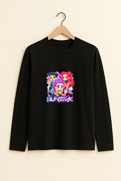 fasardi K-Pop Demon Hunters Huntrix Zoey Rumi Mira Printed Long Sleeve Girls' T-Shirt