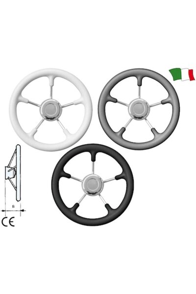 TNG Outdoor Volan din oțel inoxidabil cu cinci spițe „Perla”, negru