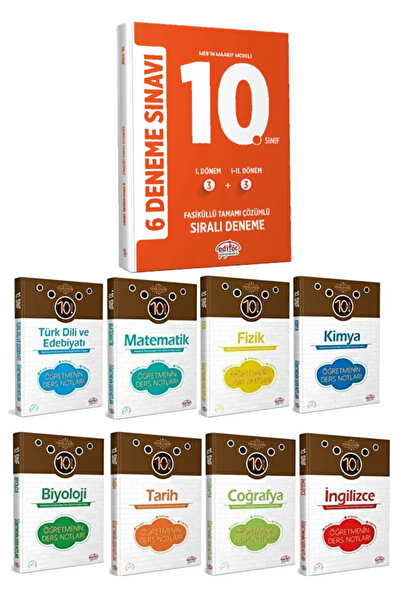 Editör Yayınevi 10. Sınıf Deneme+Edebiyat+Mat+Tarih+Coğrafya+Fizik+Kimya+Biyo...