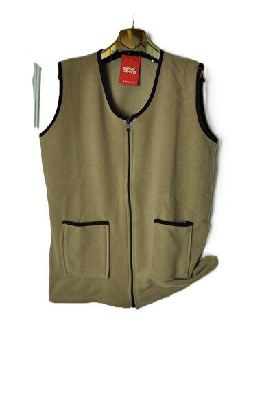 elma abone New Season Plus Size Zippered Fleece Vest