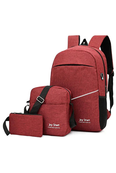 Muchmy Traveler Backpack Set 3pcs Adjustable Straps USB Port LAptop Traveling...