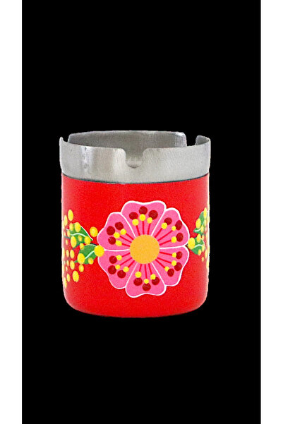 DEDEMİN EMAYELERİ El Boyama Kül Tablası Kırmızı