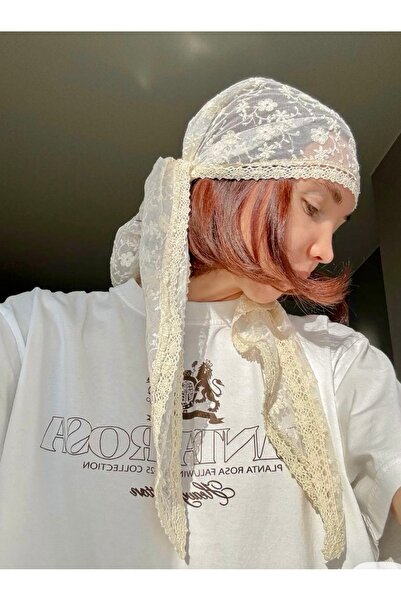 VENÜS MODA by Pınar White Lace Shawl/Scarf/Bandana New Season Combination Accessory 1 Meter X 50 cm