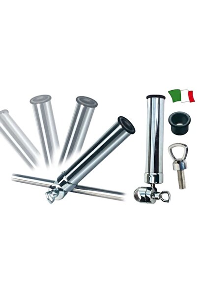 GFN Suport reglabil pentru undiță din alamă, cu clemă reglabilă și bucșă interioară din cauciuc