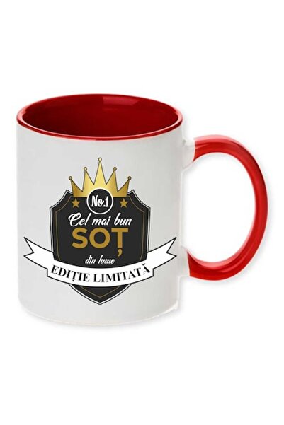 CRD PRINT Personalized mug with print "Best Husband", Red, Ceramic, 330 ml,