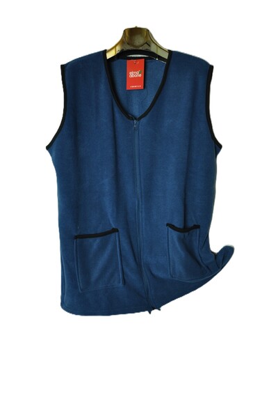 elma abone New Season Plus Size Zippered Fleece Vest