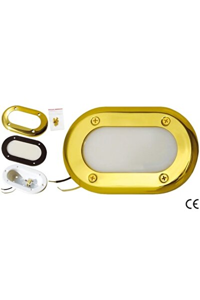 GFN Lampă de tavan încastrată metalică, 12VDC 10W, 152.4 x 98.4 x 38.1 mm, ramă din alamă lustruită