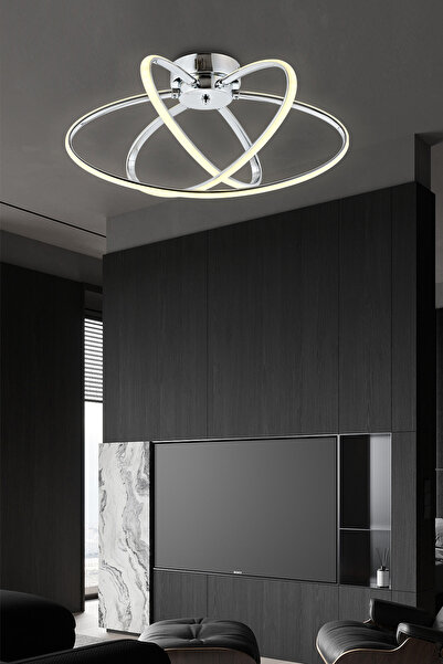 IŞILAY AYDINLATMA Seher Krom 3'lü Plaonyer (3renk Işık) Modern Led Avize / Sa...