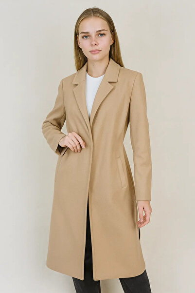 OHEPMODA Belted Plain Women's Cashmere Coat