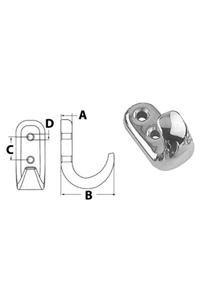 OSCULATI Кука от огледално полирана стомана AISI 316