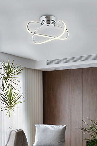 IŞILAY AYDINLATMA Ecrin Krom 2'li Plaonyer ( Günışığı ) Modern Led Avize / Ya...