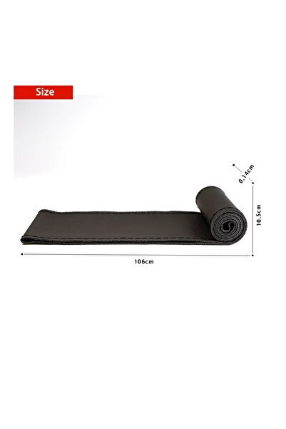 OEM Husa Volan Premium din Piele Naturala Neagra Perforata, cu Ac si Ata Neagra pentru Cusut marimea M