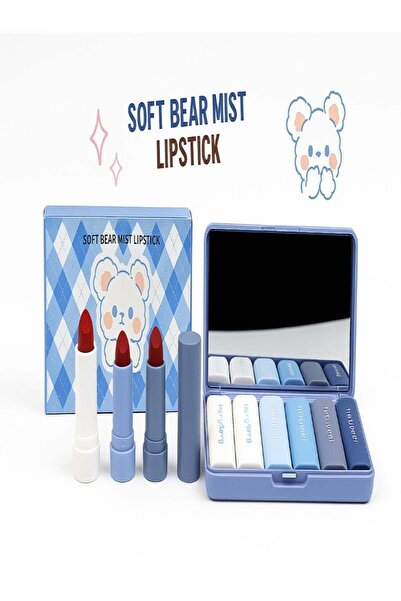 Heng Fang مجموعة أحمر شفاه سوفت بير ميست - 6 ألوان مع علبة مرآة