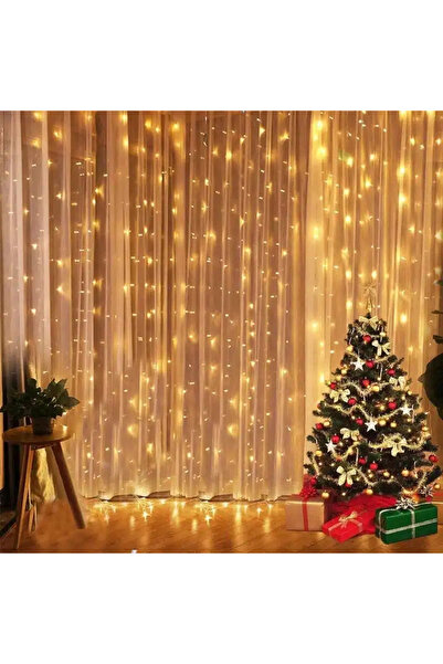 JRH Șir luminos LED tip perdea, 3m x 3m, 300 LED-uri, 8 funcții, exterior/int...