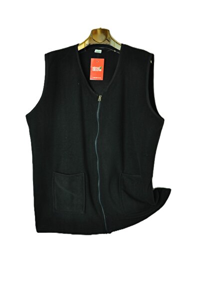 elma abone New Season Plus Size Zippered Fleece Vest