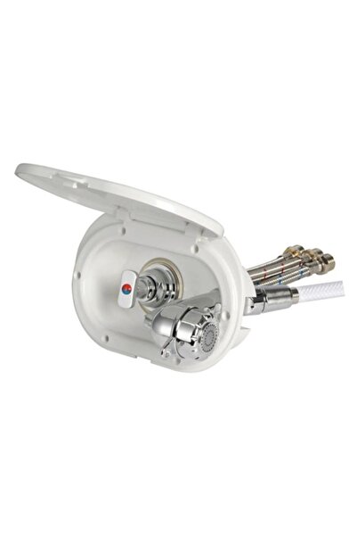 OSCULATI Oval shower box with white PVC hose 2.5 m, rear shower outlet,