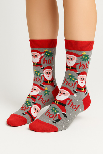 SAYSEZ Unisex Christmas Patterned Colorful Socks Christmas Happy New Year