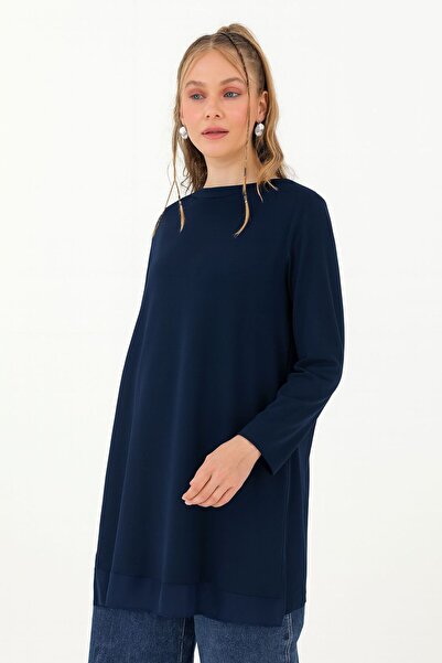 Puane Uzun Kollu Penye Dışı Şifon Kumaş Içlik