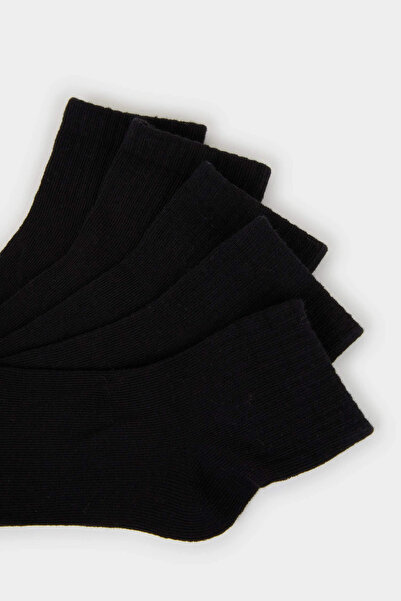 DeFacto C3657A8Bk21 Black Boys' 5-Piece Cotton Long Socks