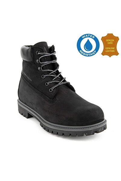 Hush Puppies Helppo 725812 Ανδρικές μπότες από γνήσιο δέρμα, ανατομικές, WaterResist Μαύρες