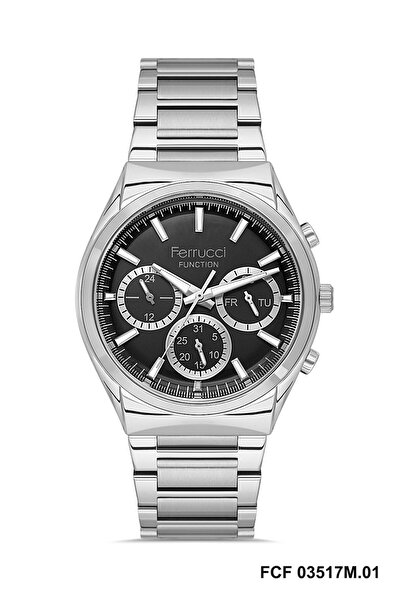 Ferrucci 42mm Function Men's Wristwatch with Black Dial Grey Color Adjustable...