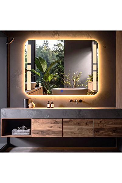 lumora mirror design Selyn Günışığı Led'li Lazer Kumlamalı Lavabo & Banyo Ayn...