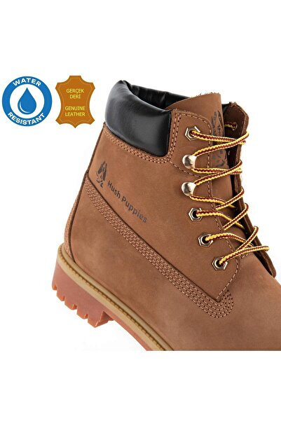 Hush Puppies Helppo 725812 Ανδρικές μπότες από γνήσιο δέρμα, ανατομικές, WaterResist Cinnamon