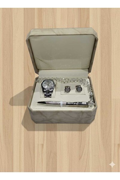 RAM طقم ساعة رجالي مع كبك و سبحه وقلم خامة ممتازة