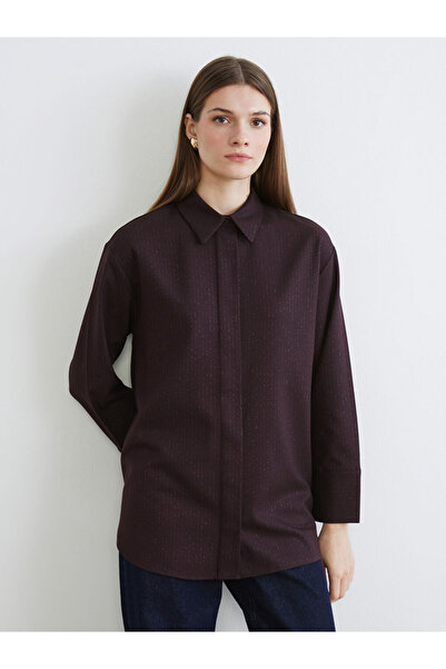 LC Waikiki Burgundy Patterned Women's Shirt Tunic