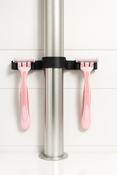 2-Piece Razor Organizer - Bathroom Organizer - Permatic Holder Organizer Black Color