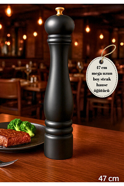 BRE HOME 47 cm Dev Boy Ahşap Karabiber – Tuz Öğütücü | Steak House Şef Öğütüc...