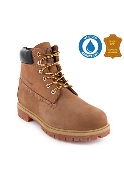 Hush Puppies Helppo 725812 Ανδρικές μπότες από γνήσιο δέρμα, ανατομικές, WaterResist Cinnamon