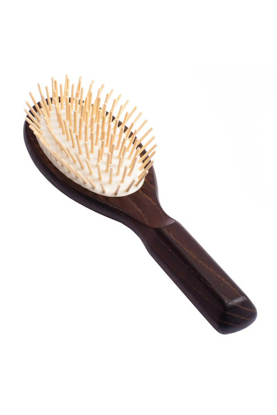 Keller Thermally treated oval brush with hornbeam wood bristles for massage and detangling