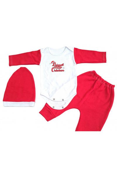 Bubu Kids Creations 3-piece Baby Outfit Made in Romania (Christmas Theme)