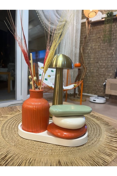 Rüya Dizayn Dekoratif biblo obje beş parça cilalı taş tozu