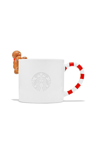Starbucks Curious Gingerbread Man Figured White Porcelain Mug 355ml