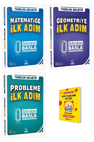 Arı Yayıncılık Arı TYT Matematik Geometri ve Probleme İlk Adım 3lü Set Sıfırd...