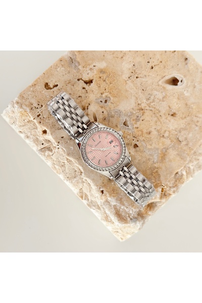 Vesce Atelier Glace Silver Watch Pink