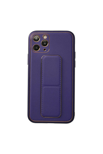 AL - KAR TİCARET غطاء حماية لهاتف آيفون 11 برو مصنوع من جلد كوكو - أرجواني