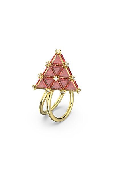 Swarovski Curiosa Kokteyl Yüzüğü, Üçgen kesim, Turuncu