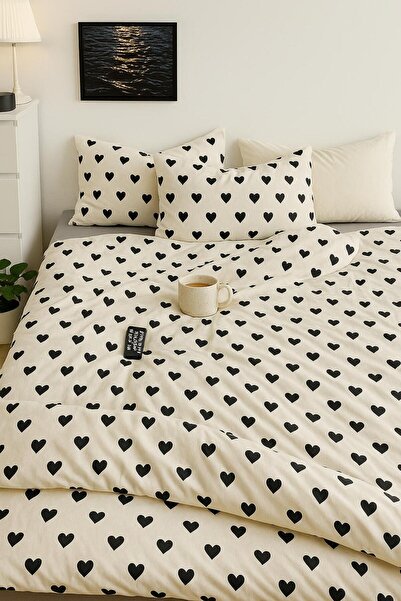 Sheri Home Yeni 100% Pamuk Çift Kişilik Nevresim Seti(YORGAN KILIFI 2ADET YAS...