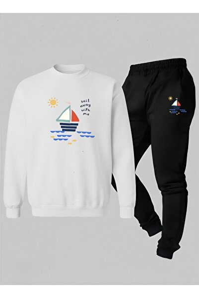 LORVEX Set pentru copii cu guler rotund (Swea tricou - Trening) Imprimat cu 3...