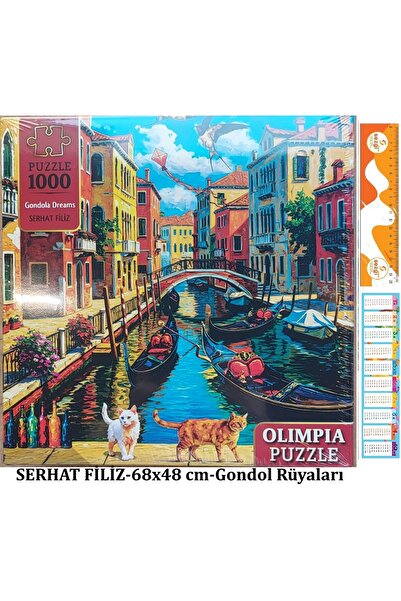 Olimpia Kutulu Puzzle 1000'lik 68x48 cm Gondola Dreams (Gondol Rüyaları)+Sezgistore