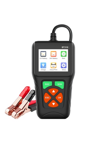 TECHSTAR Tester de baterii auto BT310, 12V/24V, afișaj color de 2,8", test CC...