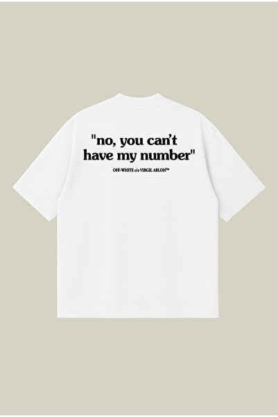 PURE POWER Tricou Off-White Number Boxy Fit supradimensionat unisex tricou – cu imprimeu |   Îmbrăcăminte de stradă